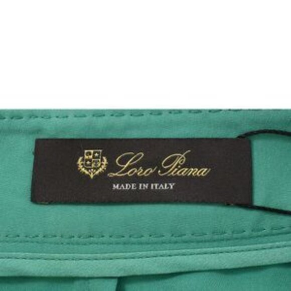 Loro Piana Trousers in Green Silk - Picture 5 of 8